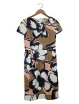 Vorschaubild 1 von Damen Businesskleid Gr. 38 Blumenmuster Mehrfarbig Kurzarm