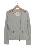 Vorschaubild 1 von Sweatjacke Damen Grau Gr. 38 Langarm Reißverschluss Nieten
