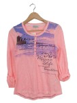 Vorschaubild 1 von Damen Langarmshirt Gr. 34/XS Pink Gestreift Marine Life Casual