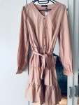 Vorschaubild 4 von Damen festliches Kleid Gr. 36 S Langarm Rüschen Rosa Elegant