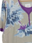 Vorschaubild 3 von Hemdbluse Damen Gr. 46/3XL Beige Viskose Blumenmuster Casual Kurzarm Freizeit