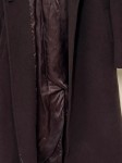 Vorschaubild 3 von Klassischer Mantel Damen Gr. 42/XL Braun Viskose Wolle Uni Langarm Knopf