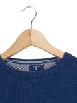 Vorschaubild 4 von Pullover Herren Gr. 50/L Blau Baumwolle Strukturmuster Casual Langarm