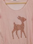 Vorschaubild 2 von Damen T-Shirt Rosa Gr. 40/L mit Pailletten Hirsch Motiv