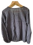 Vorschaubild 2 von Damen Hemdbluse Gr. 40 Grau gepunktet Casual Langarm Bluse