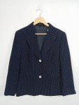 Vorschaubild 2 von Damen Blazer Gr. 42/XL Blau Gepunktet Klassisch Business