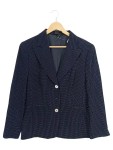 Vorschaubild 1 von Damen Blazer Gr. 42/XL Blau Gepunktet Klassisch Business