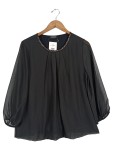 Vorschaubild 1 von Taifun Damen Bluse Gr. 40/L Schwarz Elegant mit Schmucksteinbesatz