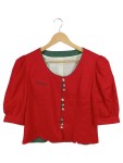 Vorschaubild 1 von Trachtenjacke Damen Rot Gr. 40/L Leinen Uni Traditionell 3/4-Arm Festlich
