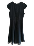 Vorschaubild 2 von Damen Festliches Kleid Gr. 42 Schwarz Elegant Rüschen Schleife Midikleid