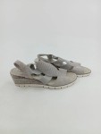 Vorschaubild 2 von Sandaletten Damen Gr. 39 Grau Komfortabel Keilabsatz Strass