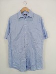 Vorschaubild 2 von Business Hemd Herren Blau Gr. 48/M Baumwolle Kariert Kurzarm Knopf