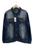 Vorschaubild 1 von Herren Jeansjacke Blau Gr. 54/XXL Casual Baumwolle Nieten Freizeit