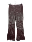 Vorschaubild 1 von Damen Bootcut Kunstleder Hose Braun Gr. W26 L28 Freizeit Modisch