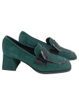 Vorschaubild 1 von Loafer Damen Gr. 37 Grün Wildleder Slip-On 7 cm Klassisch Alltag