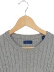 Vorschaubild 4 von Damen Strickkleid Grau Zopfstrick Midi Gr. 38;M Casual