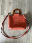 Vorschaubild 3 von Damen Henkeltasche Orange Kroko-Optik Schildpatt-Griff Elegant