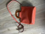 Vorschaubild 4 von Damen Henkeltasche Orange Kroko-Optik Schildpatt-Griff Elegant