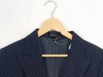 Vorschaubild 5 von Damen Blazer Gr. 42/XL Blau Gepunktet Klassisch Business