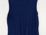 Vorschaubild 4 von Damen Pullunder Gr. 36/S Ärmellos Blau Uni Viskose Rippstrick Logo