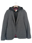 Vorschaubild 1 von Herren Sweatjacke Grau Kariert Kapuze Gr. 52 XL