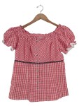 Vorschaubild 1 von Dirndl Damen Rot Gr. 38/M Polyester Baumwolle Kariert Traditionell