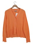 Vorschaubild 1 von Damen Strickjacke Orange Gr. 46 Langarm Casual Rippstrick