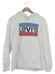 Vorschaubild 1 von Herren Kapuzenpullover Hoodie Gr. 50/L Weiß Logo-Print Freizeit