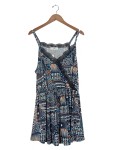 Vorschaubild 1 von Freizeitkleid Damen Mehrfarbig Gr. 42/XL Polyester Ethno Bohemian 90 cm