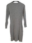 Vorschaubild 2 von Damen Strickkleid Grau Zopfstrick Midi Gr. 38;M Casual