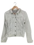 Vorschaubild 1 von Damen Jeansjacke Gr. 40 L Grau Uni Baumwolle Casual Langarm