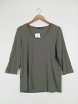 Vorschaubild 2 von Damen Langarmshirt 3/4 Arm Oliv Gr. 44 Modal Casual Stickerei