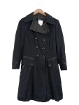 Vorschaubild 1 von Trenchcoat Damen Gr. 36/S Schwarz Uni Klassisch Langarm Knopf