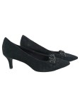 Vorschaubild 1 von Pumps Damen Gr. 40 Schwarz Wildleder Slip-On 5.5 cm Elegant Uni