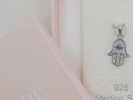 Vorschaubild 2 von GmbH Damen Kettenanhänger Fatima Hand 925 Sterlingsilber Silber Glitzer