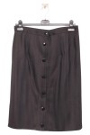 Vorschaubild 1 von Damen A-Linienrock Grau Gestreift Knopfleiste Gr. 42/XL Elegant Business