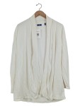 Vorschaubild 1 von Strickjacke Damen Beige Gr. 40/L Casual Baumwolle Rippstrick Cardigan