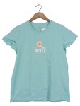 Vorschaubild 1 von Damen T-Shirt Blumenmuster Türkis Gr. 38/M Casual Baumwolle