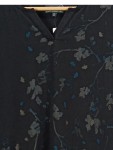 Vorschaubild 3 von Damen Langarmshirt Gr. 42 Schwarz Blumenmuster Casual