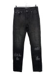 Vorschaubild 1 von Ripped Jeans Herren Schwarz Gr. W30/46/S Baumwolle Abstrakt Streetwear