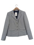 Vorschaubild 1 von Qiero Damen Blazer Gr. 42 Grau Business Fischgrätenmuster Eleganter Büro Blazer