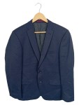 Vorschaubild 1 von Sakko Herren Gr. 50/L Blau Strukturmuster Business Langarm Knopf
