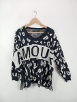 Vorschaubild 2 von Pullover Damen Schwarz Gr. 44/XXL Tierdruck Animal-Print Langarm