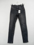Vorschaubild 2 von Damen Jeans Regular Fit Schwarz W34 L32 Nieten Knopf Reißverschluss