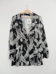 Vorschaubild 2 von Bluse Damen Mehrfarbig Gr. 40/L Abstrakt Modern Langarm Knopf