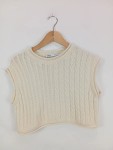 Vorschaubild 2 von Damen Pullunder Strickweste Zopfstrick Beige Gr. S Casual