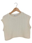 Vorschaubild 1 von Damen Pullunder Strickweste Zopfstrick Beige Gr. S Casual