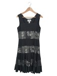 Vorschaubild 1 von Damen Etuikleid Gr. 40 L Schwarz Elegant Florales Muster