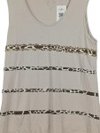 Vorschaubild 2 von Damen Top Shirt Beige Gr. 46/48 Pailletten Tiermuster Casual