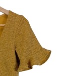 Vorschaubild 2 von Damen Etuikleid Gr. 36;S Gelb Casual Rüschen